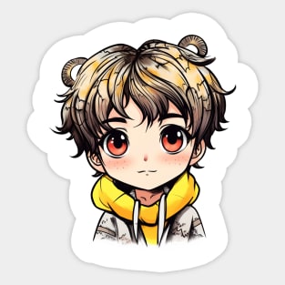 Japanese Manga Character Drawing Sticker